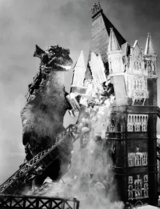 Film Drucke: Godzilla, ein Szenenbild aus einem Godzilla-Film