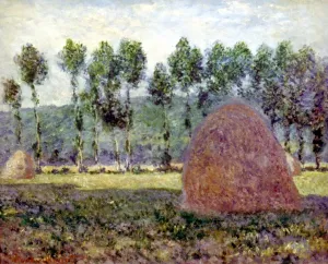 Claude Monet Landscape Paintings Drucke: MONET: HAYSTACK, 1889. Haystack near Giverny. Oil on canvas by Claude Monet, 1889
