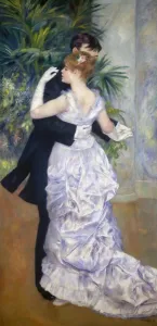 Drucke von RENÉI: STADT-TANZ, 1883. Der Städttanz. Öl auf Leinwand aus dem Jahr 1883 von Pierre-Auguste Renéi Impressionistische Gemälde Drucke: RENÉE RENIOR: STADT-TANZ, 1883