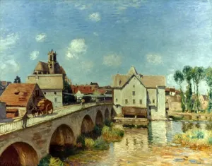 SISLEY: Brücke, 1893. Brücke in Moret mit Öl auf Leinwand von Alfred Sisley