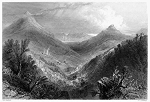 William Henry Bartlett Engraving Drucke: IRELAND: GLEN OF THE DOWNS. View of the Glen of the Downs