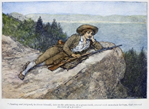 Drucke von IRVING: R.I.P. VAN WINKEL. Holzgravur nach George Henry Boughton aus einer späten 19.Jahrhundert Ausgabe von Washington Irwins Rip Van Winkel Washington Irving Drucke: IRVING: RIP VON WINKEL. Holzstich nach George Henry Boughton aus einer späten 19