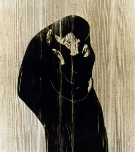 Drucke von EDVARD MUNCH: DIE Küsse. Holzschneiddruck, 1897 - 98 von Edvard Munch Edvard Munch Drucke: EDVARD MUNCH: DIE Küsse. Holzschnitt, 1897-98 von Edvard Munch