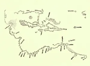 Karte: Karibik, 1511. Die erste Karte mit der Darstellung von Bermudens Küsten und detaillierter Küstendetail