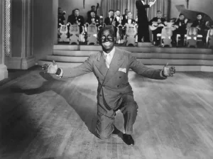 Die Jazzsängerin Drucke: Al Jolson (1886-1950). Amerikanischer Sänger. Im Film Die große Sängerin, 1934