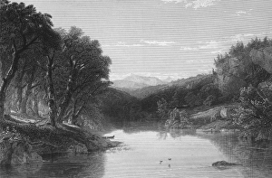 Drucke von BERG WASHINGTON. Ein Blick auf den Berg Washington in Neuhampshire. Stahlstechung aus dem 19.Jahrhundert nach John Frederick Kensett John Frederick Kensett Drucke: BERG WASHINGTON. Ein Blick auf Berg Washingston in Neu-Hampshire