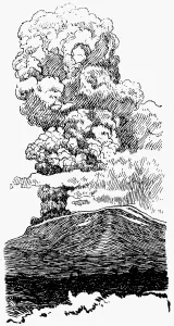 Natur Drucke: CLOUDSCAPE, um 1900. Blumenkohlwolken. Federzeichnung, um 1900.