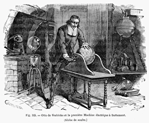Otto Von Guericke Drucke: OTTO von GUERICKE, c1663. The first electrostatic generator
