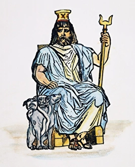 Roman Mythology Art Drucke: PLUTO, GOD OF UNDERWORLD. Pluto (Hades)