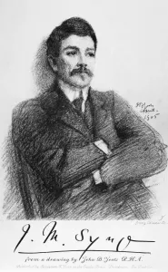 Drucke von JOHN M. SYNGE (* 1871; † 1909). Irischer Schriftsteller. Zeichnung von John Butler Yeats (1839–1922), 1905 Y Drucke: John M. Synges (1871-1909), irischer Schriftsteller