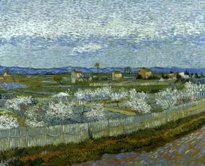 Drucke von Vincent van Gogh : Äpfelbaum im Blütenstaat. Öl auf Leinwand aus dem Jahr 1889 Impressionistische Gemälde Drucke: VINZENT VAN GOUGH : BÄUMEN MIT PFLÜCKEN