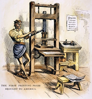 Drucke von Druckerpresse (1614) Massachusetts Drucke: Druckerei , 1639