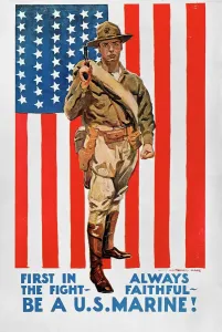 Drucke von ERSTER WELTKRIEG: US-Marine-Korps. Erst im Kampf steht der erste Amerikaner gegen Deutschland und die Mittelmächte 1914-1918 F Drucke: Erster Weltkrieg