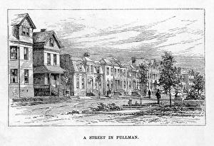 Late 19th Century Cityscape Drucke: PULLMAN, CHICAGO. A street in Pullman