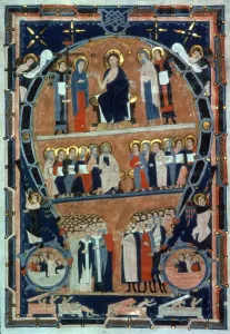 Last Judgment Art Drucke: LAST JUDGMENT. Initial A containing a scene from the Last Judgment