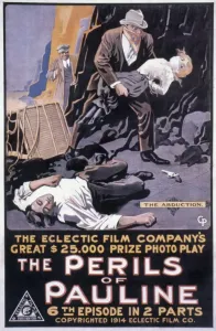 Film Drucke: Film: Die Gefahren von Pauline Serialfilmplakate, 1914