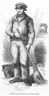 19th Century Woodcuts Drucke: SING SING PRISONER, 1853. In Ossining, New York: wood engraving, 1853