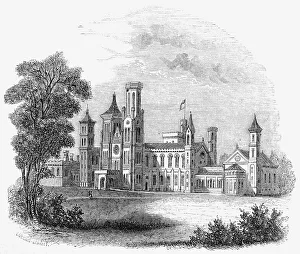 American Wood Engraving Drucke: SMITHSONIAN INSTITUTION. Washington, D. C. Wood engraving, American, 1852