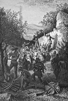18th Century Engraving Art Drucke: SPOTSWOODs EXPEDITION