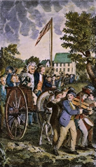 John Trumbull Artwork Drucke: STAMP AGENT: TAR & FEATHER
