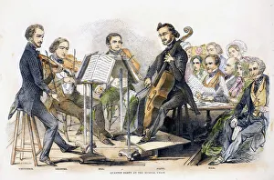 Stringquartett, 1846. Holzschnittengravur aus England von um 1846