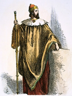 19th Century Illustration Drucke: THE TEMPEST: PROSPERO