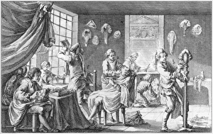 Denis Diderot Engraving Drucke: WIGMAKING, 18th CENTURY