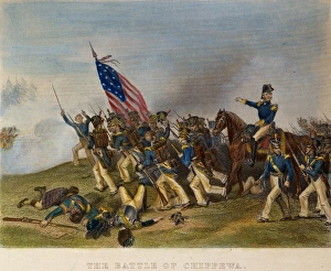 American General Drucke: WINFIELD SCOTT: CHIPPEWA. Lt. Colonel Winfield Scott ordering the charge of McNeils battalion at the Battle of Chippewa