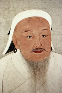 mongolischer Eroberer; chinesisches Seidenblatt aus einem Album des Yuan-Dynastie