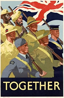 World War II Propaganda Art Drucke: WWII: POSTER, c1940. Together. Lithograph, c1940