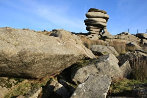 Drucke von Der Käsekratzer-Steinbruch nahe Minions auf dem Bodmin-Moor in der Grafschaft Cornwall im Vereinigten Königreich Schergen Drucke: Cheesewring
