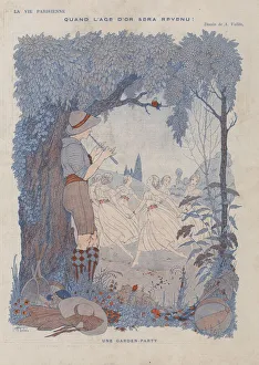 Vintage Garden Scene Drucke: 30586599