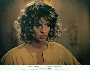 Film Drucke: Ein Porträt von Julie Christie wurde als Lobbykarte für den Film Don't Look Now (1973) verwendet