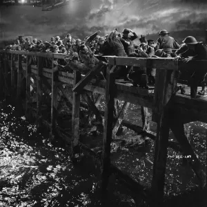 Das Filmen der Brückensequenz aus dem Film Dunkirk (1958)