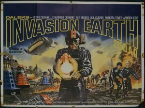 Drucke von Ursprüngliche Quad-Artwork für Gordons Flickenings Klassiker des Science-Fiction-Titels 'Daleks Invasion Erde 2150 A.D.' mit Peter Cushings, Bernhard Cribbins und Roberta Tovey Film und Filmplakate: Die Dalek-Invasion der Erde im Jahr 2150 A.D. (1966)