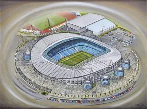 Stadion-Kunst Drucke: Etihad-Stadion Kunst - Manchester City
