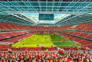 Rugby-Weltmeisterschaft Drucke: Millennium-Stadion, Kunst und Sport - Fussball-Wales-Verband