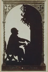 Bildende Kunst Drucke: Österreich Wien Bildnis des Komponisten Anton Bruckner am Organ