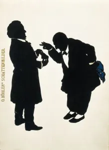 Bildende Kunst Drucke: Österreich, Wien, Schattensilhouette von Komponisten Anton Bruckner und Richard Wagner