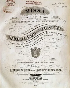 Vorspann der Missa solemnis in D-Moll-Paradies opus 123