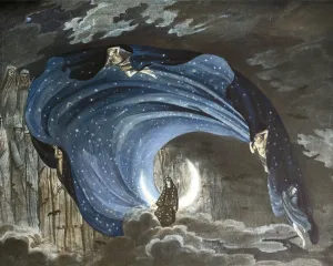 Bildende Kunst Drucke: Deutschland Berlin Bühnenbild für die Aufführung Der Zauberflöte Die Fee der Nacht