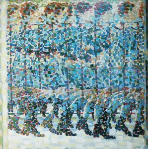 Bildende Kunst Drucke: Italien, Mädchen auf dem Balkon, 1912, Öl auf Leinwand