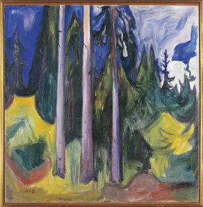 Drucke von Edvard Munch (1863-1944), Wald, 1903 Edvard Munch Drucke: Norwegen, Oslo, Wald