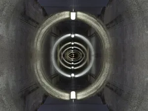 Campania Italy Landscape Drucke: Abstract visualisation: the dark tunnel into Herculaneum
