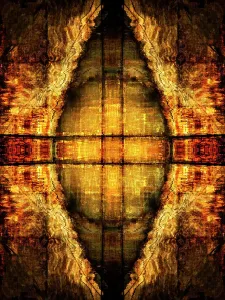 Abstract Architecture Art Drucke: Abstract visualization, Beneath the medieval stone bridge over the Thames at Abingdon