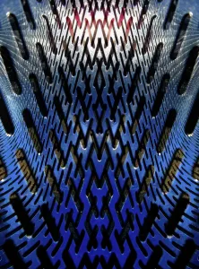 Abstrakte Visualisierung, Straßenbank in Oxford, England