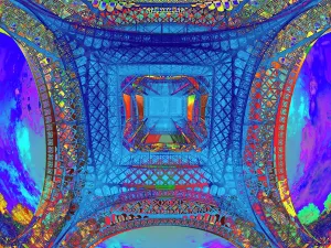 Gerahmter Druck : Die Eiffelturm, abstrakter Visuelleisierung Gerahmter Druck : Die Eiffelturm, abstrakter Visuelleisierung