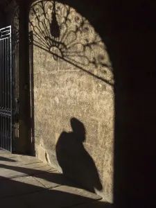 Oxford University Library Drucke: Shadows in the passageway from the Bodleian Library to Radcliffe Square