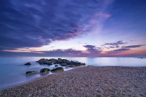 Drucke von Sonnenaufgang, Küstenlandschaft, Porto Recanati, Marken, Italien, Europa Verwandte Bilder Drucke: Sunrise