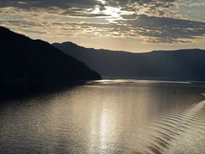 Norway Fjords Drucke: Sunset in Eidfjord, Norway